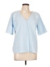 Ann Taylor Blue Short Sleeve Blouse Size L - photo 1