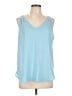 Ann Taylor 100% Polyester Blue Sleeveless Top Size L - photo 1