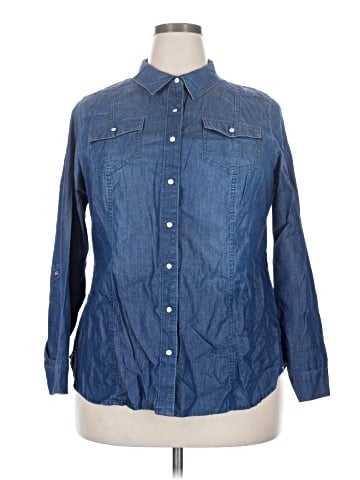 Lane Bryant Long Sleeve Button-Down Shirt (view 1)