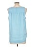 Ann Taylor 100% Polyester Blue Sleeveless Top Size L - photo 2