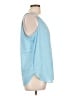 Ann Taylor 100% Polyester Blue Sleeveless Top Size L - photo 4