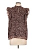 Ann Taylor LOFT 100% Polyester Brown Sleeveless Blouse Size Lg Petite - photo 1