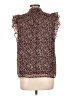 Ann Taylor LOFT 100% Polyester Brown Sleeveless Blouse Size Lg Petite - photo 2