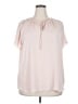Ann Taylor 100% Polyester Pink Short Sleeve Blouse Size XXL - photo 1