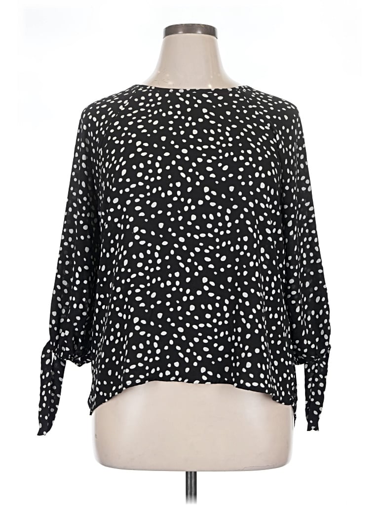 Pre-owned Papermoon Long Sleeve Blouse In Black