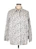 Talbots Print Ivory Long Sleeve Button-Down Shirt Size 2 - photo 1