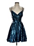 City Studio 100% Polyester Stripes Blue Cocktail Dress Size 3 - 4 - photo 1