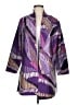 Chico's 100% Polyester Print Purple Coat Size Med (1) - photo 1