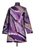 Chico's 100% Polyester Print Purple Coat Size Med (1) - photo 2