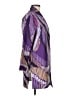 Chico's 100% Polyester Print Purple Coat Size Med (1) - photo 4