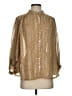 Dress Forum 100% Polyester Paisley Brown Gold Long Sleeve Blouse Size S - photo 1