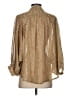 Dress Forum 100% Polyester Paisley Brown Gold Long Sleeve Blouse Size S - photo 2