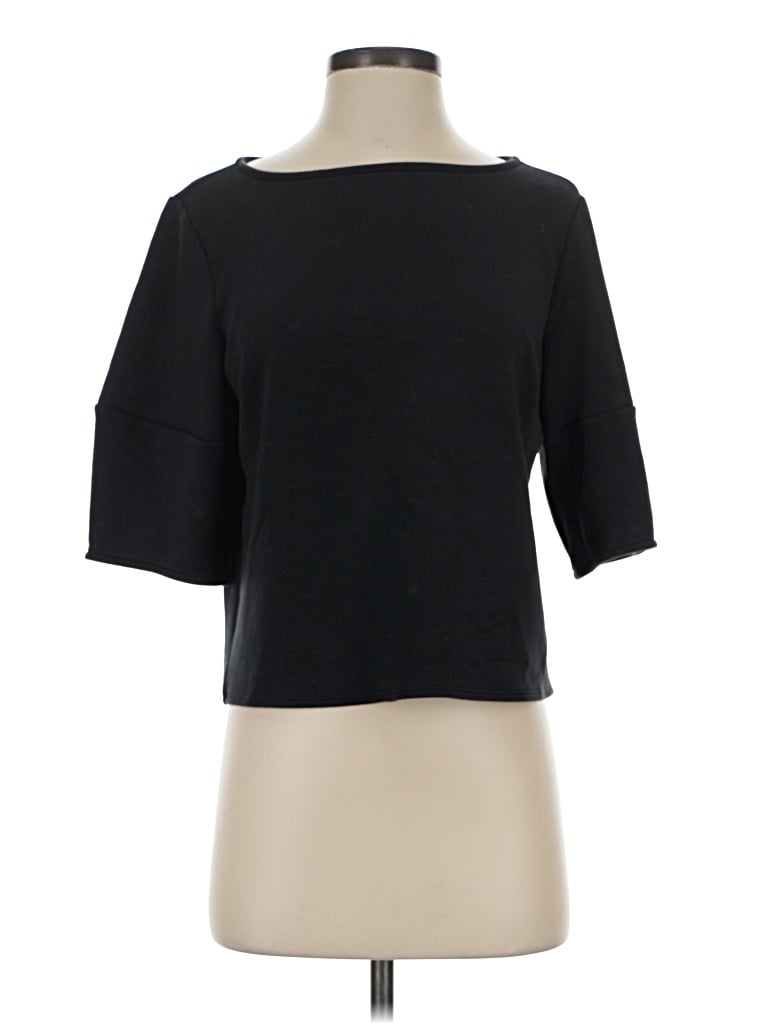 Pre-owned Spanx 3/4 Sleeve T-shirt In Black