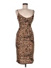 Planet Gold Animal Print Brown Cocktail Dress Size M - photo 1
