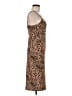 Planet Gold Animal Print Brown Cocktail Dress Size M - photo 4