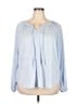 Cable & Gauge Blue Long Sleeve Blouse Size 3X - photo 1