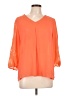 Brixon Ivy 100% Polyester Orange 3/4 Sleeve Blouse Size L - photo 1