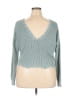 Fate 100% Cotton Teal Pullover Sweater Size L - photo 2