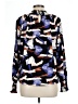 Nine West 100% Polyester Print Blue Long Sleeve Blouse Size L - photo 2