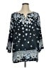 Bob Mackie 100% Polyester Blue 3/4 Sleeve Blouse Size XL - photo 1