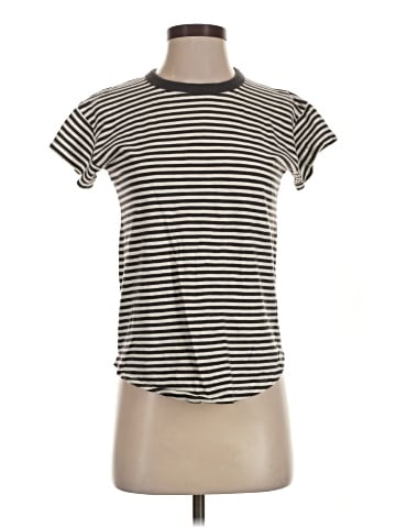 Madewell Whisper Cotton Rib-Crewneck Tee in Damien Stripe (view 1)