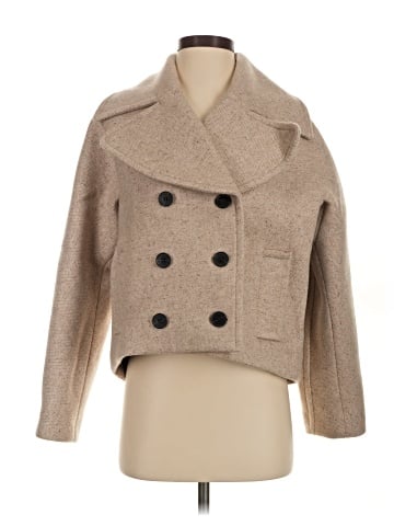 Madewell Oversized-Collar Short Peacoat in Herringbone (view 1)
