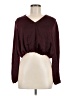 Shinestar 100% Polyester Burgundy Long Sleeve Blouse Size M - photo 1