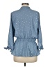 Sweet Rain 100% Polyester Polka Dots Blue 3/4 Sleeve Blouse Size M - photo 2