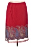 Express 100% Polyester Paisley Red Casual Skirt Size L - photo 1