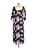 Torrid 100% Rayon Floral Black Casual Dress Size 3X Plus (3) - photo 2