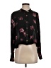 Nicholas 100% Silk Floral Black Long Sleeve Silk Top Size 0 - photo 1