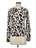 White + Warren 100% Cashmere Animal Print Ivory Cashmere Pullover Sweater Size XS - photo 1