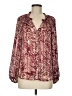 Chenault 100% Polyester Paisley Burgundy Long Sleeve Blouse Size M - photo 1