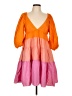 STAUD 100% Nylon Color Block Orange Cocktail Dress Size L - photo 1