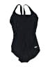 Speedo Solid Black One Piece Swimsuit Size 6L - photo 1