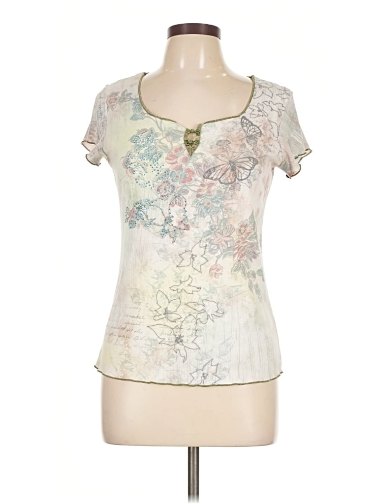 Pre-owned Assorted Brands Short Sleeve T-shirt In Ivory