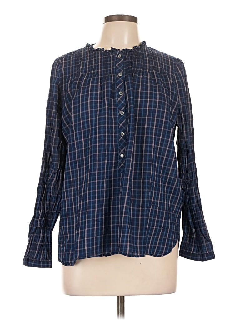Pre-owned Jcrew Long Sleeve Blouse In Blue