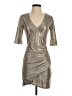 Alice + Olivia 100% Polyester Metallic Silver Cocktail Dress Size 4 - photo 1