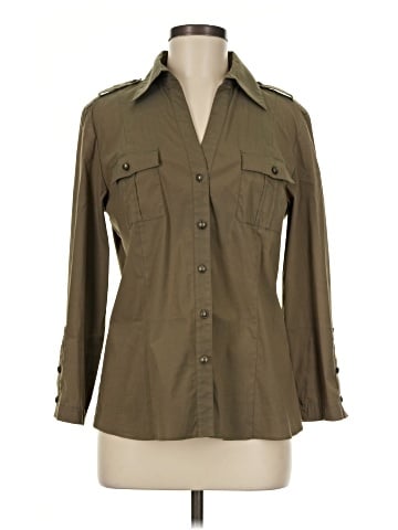 Lafayette 148 New York 3/4 Sleeve Button-Down Shirt (view 1)