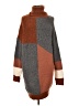 Doe & Rae Color Block Brown Turtleneck Sweater Size L - photo 1