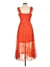Maurices 100% Polyester Stars Orange Cocktail Dress Size L - photo 2