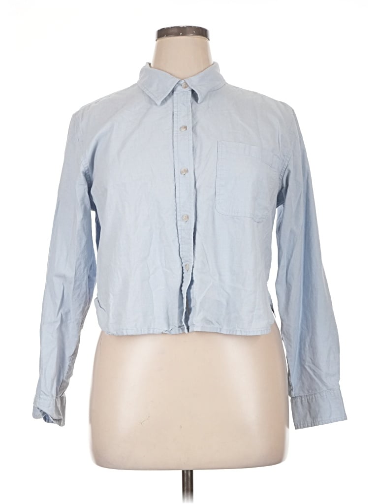 Click to view more detailed imagery on our partner's website Pre-owned Universal Thread Long Sleeve Button Down Shirt In Blue