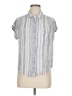 Cloth & Stone 100% Rayon Stripes Silver Short Sleeve Blouse Size M - photo 1