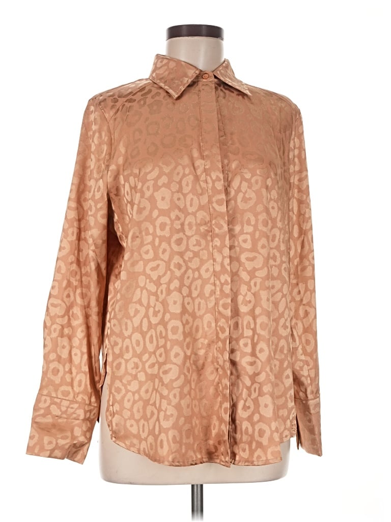 Pre-owned 12th Tribe Long Sleeve Button Down Shirt In Brown
