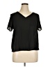 Lily White 100% Polyester Black Short Sleeve Blouse Size XL - photo 1