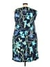 White Stag 100% Polyester Print Blue Cocktail Dress Size 22 - 24 - photo 2