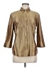 Bogner Metallic Brown 3/4 Sleeve Button-Down Shirt Size 8 - photo 1
