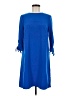 H&M 100% Polyester Solid Blue Casual Dress Size 8 - photo 1