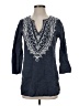MICHAEL Michael Kors 100% Linen Blue 3/4 Sleeve Blouse Size XS - photo 1
