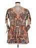 Cato 100% Polyester Brown Short Sleeve Blouse Size XL - photo 2